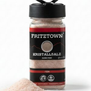 FRITZTOWN Rosa Kristallsalz | Dark Pink | Fine Streuer | 290g Inhalt | originales Himalaya Salz aus Pakistan