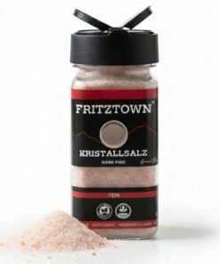 FRITZTOWN Rosa Kristallsalz | Dark Pink | Fine Streuer | 290g Inhalt | originales Himalaya Salz aus Pakistan