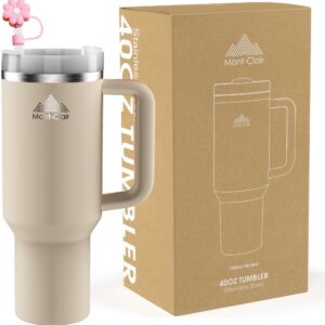 Tumbler 40oz Kaffeebecher To Go BPA Frei - Kühlt 10 Stunden - 48 Stunden Eisgekühlt - Thermobecher mit Strohhalm und Dec