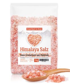 MeerBach & Rose Rosa Kristallsalz 1kg grobe Körnung, Pink Salt für Salzmühle und Baden