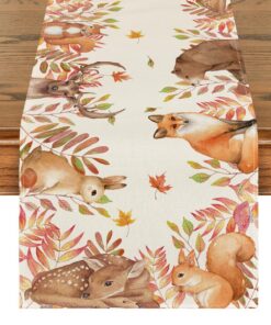 Artoid Mode Sikahirsch Herbst Tischläufer für die Küche, Saisonale Tischdecoration, 40x140 cm für Party und Urlaub