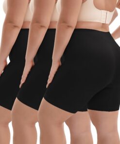 INNERSY Große Größen Radlerhose Damen Kurz für Kleid Hose Anti Scheuern 3er Pack OEKO-TEX STANDARD 100