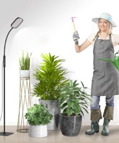 336 LEDs Pflanzenlampe mit höhenverstellbarer Stange, 24W Vollspektrum Pflanzenlicht mit Timer und Energielabel für Zimm