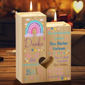PRSTENLY Abschiedsgeschenk Erzieherin - Kerzenständer Dankeschön Geschenke für Grundschullehrerinnen und Lehrer zur Absc