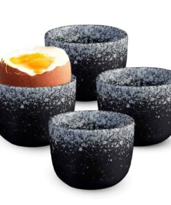 Eierbecher Porzellan 4er Set | Höhe 4,8 cm Durchm. 5 cm | Spülmaschinenfest & Geschenkbox