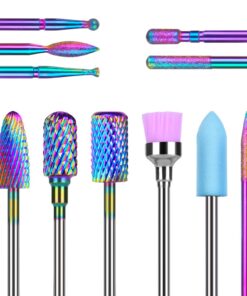URAQT Elektrische Nagelfräser Bits, Wolframcarbid Nagelfeile 11 Stück, für Nagel Gel und Acryl, ideal für Maniküre und P