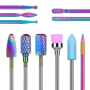 URAQT Elektrische Nagelfräser Bits, Wolframcarbid Nagelfeile 11 Stück, für Nagel Gel und Acryl, ideal für Maniküre und P