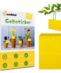 Beshine Gelbsticker - Wasserdicht und ungiftig für Innen- und Außeninsektenbekämpfung 40 x 2 Stück Fliegenkontrolle Trau