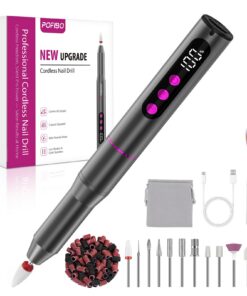 Kabellose Elektrische Nagelfeile Nagelfräser - 35000 U/Min für Gelnägel & Acrylnägel - Professionell 12 IN 1 Fräser für