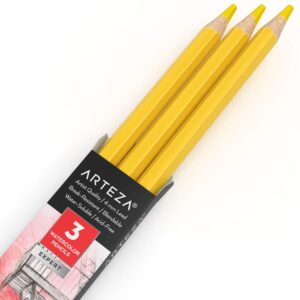 ARTEZA Aquarellstifte Holz Zitronengelb 3 Stück[optimierte Suchbegriffe: Aquarell, Malstifte, Farbstifte]