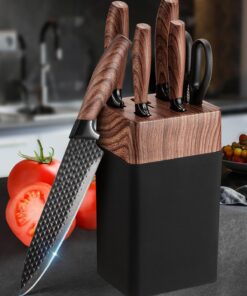 Deutsche Küchenmesserset 7-teilig Scharf mit Edelstahlblenden und Ergonomischen Griffen für Heimbrauch | Professionelle