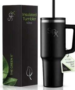 SIPX™ Isolierter Kaffeebecher mit Griff, hält 12 Stunden kalt, BPA-frei, wiederverwendbar - SIPX™ Isolierter Becher, 1,2