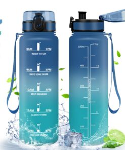 HoneyHolly Trinkflasche 500ml mit Zeitmarkierung, Auslaufsicher BPA-frei für Sport & Fitness
