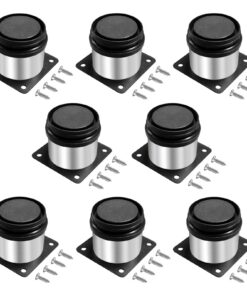 8 Stück Rounding Verstellbare Möbelfüße Metall, 5cm, Edelstahl, Einstellbare Höhe 0-15 mm, für Möbelbeine & Schrankfüße