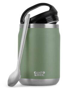 Campo Libre Lotta Edelstahl Thermobehälter 800ml Green mit Löffel Warmhalte