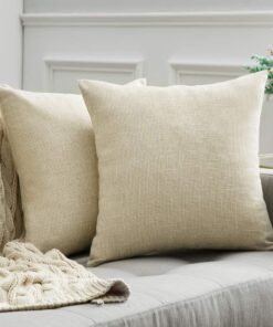 MIULEE Weihnachten Kissenbezüge Dekorative Kissenbezug für Schlafzimmer Creme Weiß 40x40 cm Versteckter Reißverschluss