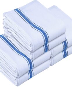 Utopia Towel Set - Super Absorbent 100% Ring Spun Cotton Linen Kitchen Towels (6 Pack, Blue)