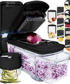 Fullstar Gemüseschneider Mandoline - Julienne Würfel Reibe Alles-in-1 Schwarz
