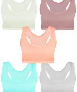 LOREZA 5 Mädchen Strass & Glitzer Bustier Baumwolle Sport BH für aktive Juniors | LOREZA 5 Mädchen Strass & Glitzer Bau