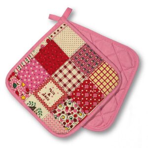 Topflappen Kitchen Patchwork Rosa 2 TLG. PSA-Kategorie II bis 250°C Hitzebeständige Topflappen