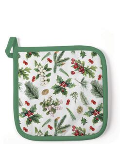 Ambiente Potholder - Baumwollige Topflappen 20 x 20 cm für Küchendekoration bei Weihnachten