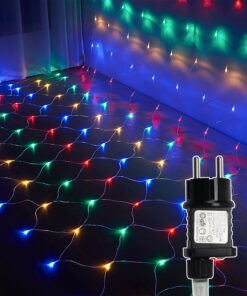 Farbiges Wasserdichtes Lichternetz Außen 2x2m, 198 LED, 8 Modi für Garten und Balkon | Wasserdichtes Lichternetz 2x2m,