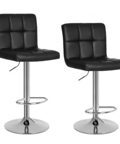 SONGMICS Barhocker mit Lehne höhenverstellung, schwarz, 57 x 44,5 x 115 cm