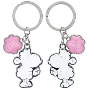 Sheepworld 46751 Paar-Schlüsselanhänger - Schäfchen Spruch Anhänger, Weiß & Rosa, 8cm x 4cm, Hochwertige Schmuckstücke f
