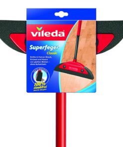 Vileda Superfeger Classic Besen - Langstiel mit Mikroschaum-Kehrteil - Für Allergiker geeignet - 15 cm Teleskopstiel - K