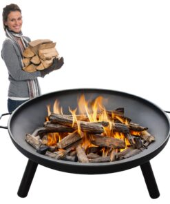 HLKauf-Block Feuerschale Ø 60 cm mit 2 Tragegriffen für Garten & Terrasse