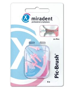Miradent Pic-Brush® Interdentalbürste xx-fine Pink 2,2 mm mit bewährter Aufsteckfunktion | Zahnspangentrainer und optima