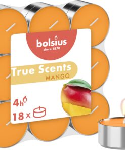 Bolsius True Scents – 18 Teelichter – natürliche Extrakte – für Innendekoration – vegan – 4 Stunden Brenndauer