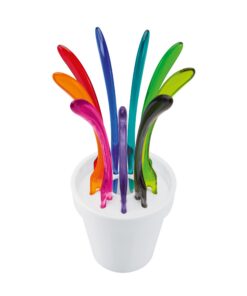 Koziol Party-Piekser-Set für Picnics, Kunststoff, weiß mit sortierten Farben, 7,5 x 7,5 x 18,2 cm