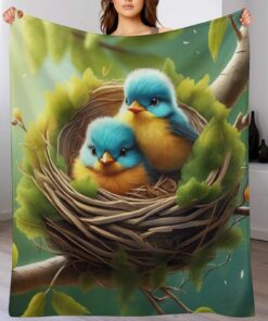 Birdie Vier Jahreszeiten Bett Wohndecke Flauschig Weich & Warm (180×200cm) Birdie Extra Dick & Warm Fleecedecke Flausc