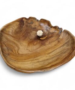 Kinaree Teak Dekoschale – Naturholz Schüssel für Obst und Deko – Handgefertigt – (Ø 50 cm) Kinaree Teak Schüssel – Ide