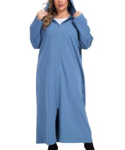 VOGMATE Damen Morgenmantel Übergröße mit Kapuze – Kuscheliger Leichter Baumwoll-Bademantel Große Größen Hoodie