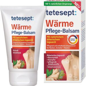 Tetesept Wärme Pflege-Balsam – entspannt anhaltend Nacken, Schulter und Rücken – mit natürlichen ätherischen Ölen aus In
