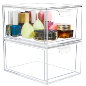 Greentainer Kosmetik-Organizer-Schubladen - Transparenter Acryl-Make-up-Organizer für Frauenschreibtisch - Badezimmer, S