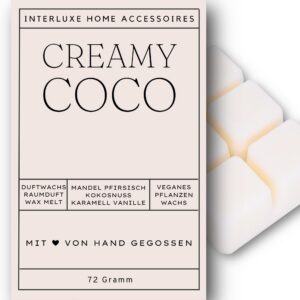 Interluxe Duftmelt Wachsmelt Creamy Coco angenehm duftend Waxmelt 100% pflanzlich Duftwachswürfel