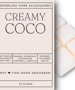 Interluxe Duftmelt Wachsmelt Creamy Coco angenehm duftend Waxmelt 100% pflanzlich Duftwachswürfel
