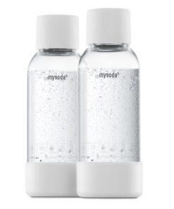 Mysoda Quick-Connect Wiederverwendbare Wasserflaschen - BPA-frei, Kunststoff, 0,5 l, Weiß, 2 Stück