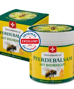 SwissMedicus Pferdebalsam mit Bienengift & 25 Kräuter - gleichzeitig kühlen und wärmen - ideal für Gebrauch bei schmerzh