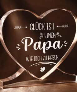 Juratar Vatertagsgeschenk für Papa von Tochter Sohn, Personalisierte Herzförmiges Acryl Heimat Dekoration, Vatertag Gesc