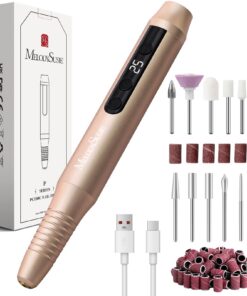 MelodySusie Elektrische Nagelfeile für Gelnägel Professional mit LED-Anzeige (Gold) MelodySusie 25000 u/min Nagelfeile