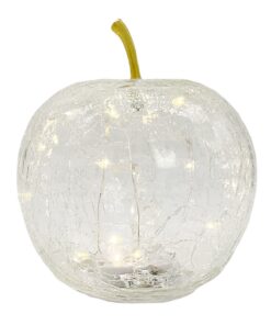 Knüllermarkt 33975 LED Deko Glas Apfel klar für Wintergarten und Wohnzimmer batteriebetrieben