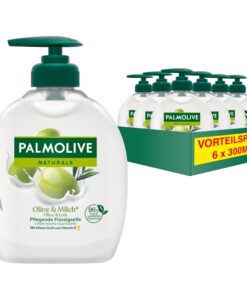 Palmolive Naturals Olive & Milch Flüssige Handseife - sanfte Reinigung für die Hände in 6x300ml-Packung