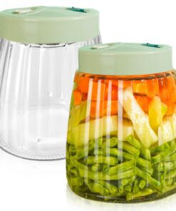 2er Set 1.4L Fermentiergläser mit Doppelventil – Luftdichte bleifreie Gläser für Sauerkraut & Kimchi Fermentation