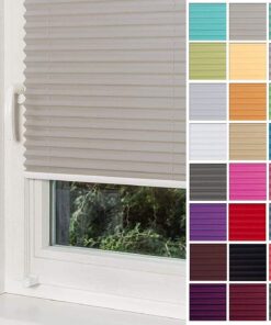Home-Vision® Premium Plissee Faltrollo jalousien Fenster innen(Grau, B35cm x H150cm) Easyfix Klemmfix, Verdunklung, Blic