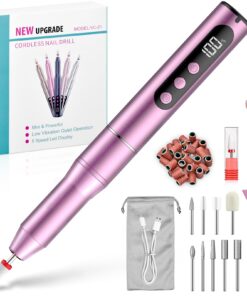 Elektrische Nagelfeile für Gelnägel 35000 u/min, 5 Geschwindigkeitsstufen, für Manikür und Pedikür | Kabelloses Nagelfr