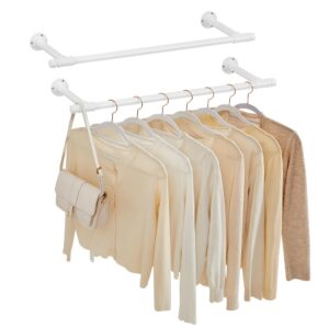 SONGMICS Kleiderstange für Wand, Platzsparend, Industrie-Design, für die ganzen Familie, zum Anziehen und Sortieren, 30